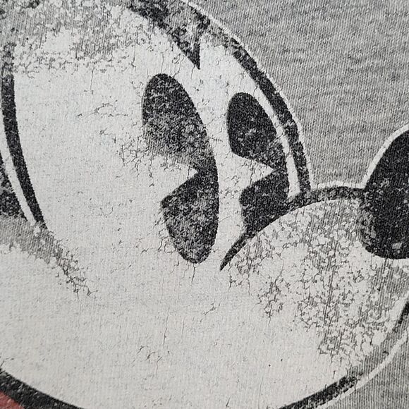 Disney Mickey-Mouse Ringer Shirt Womens Large 22x26 Gray - Picture 11 of 13